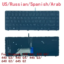 New US Russian Spanish Arab Laptop Backlit Keyboard For HP Probook 430 G3/ 430 G4/ 440 G3/ 440 G4/ 445 G3/ 640 G2/ 645 G2