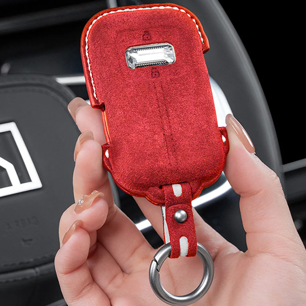 Full Wrap Car Key Case Fit For Zeekr 8X 9X 001 202-2027 Shockproof Key Protector Auto Accessories Suede Key Protection Cover