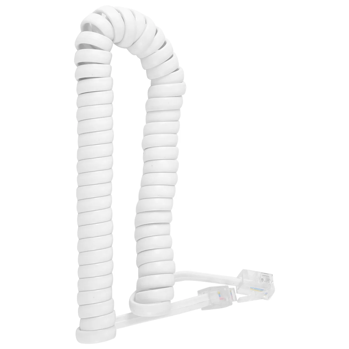 A40I 1.5M 4.9Ft أبيض قابل للتمدد RJ9 4P4C سلك كابل ملفوف للهاتف