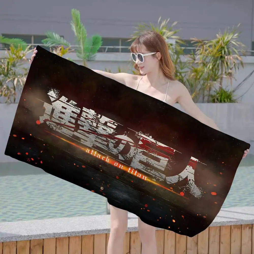 Cool A-Attack On Titan Anmie Anime Beach Swimming Towel Soft Absorbent Washcloth Children's Gifts for Kids Travel Camping Gym