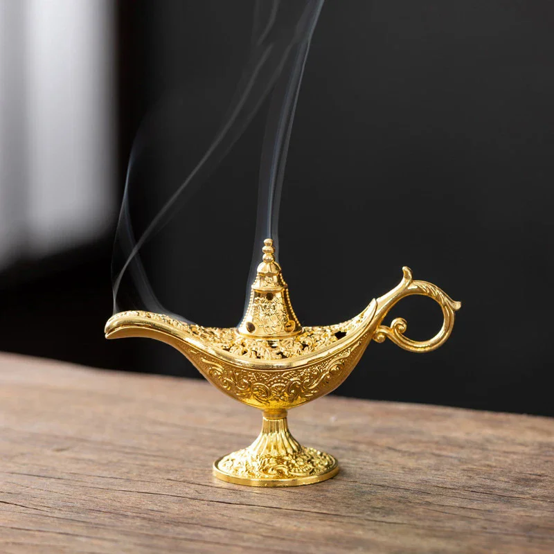 Lampes à encens magiques Aladdin de Hollow Legend, lampes à huile rétro pour faire des vœux, décoration d'intérieur, cadeau