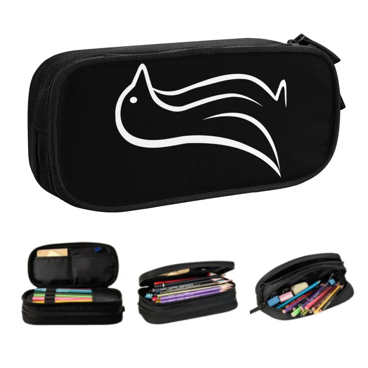 Custom Cute Kawaii Cartoon Penguin Pencil Cases for Boys Gilrs Animal Lover Large Storage Pen Bag Box Stationery