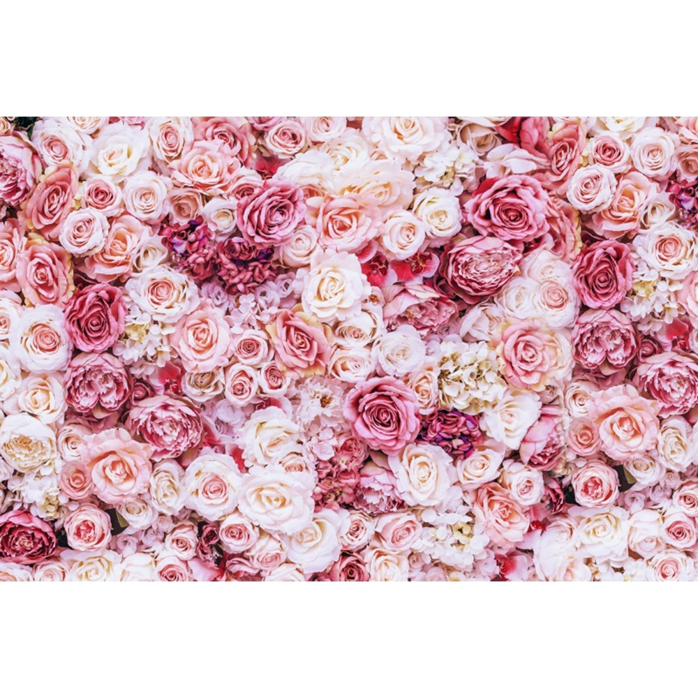 Pink Floral Flower Wall Backdrop Photography Wedding Bridal Shower Marriage Ceremony Baby Portrait Background Decor Photo Studio