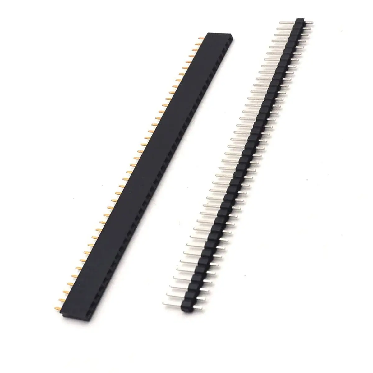 20 Pcs 10 Pairs  2.54mm male and female pin connector, 40 pin single row separated PCB board suitable for Arduino Shield