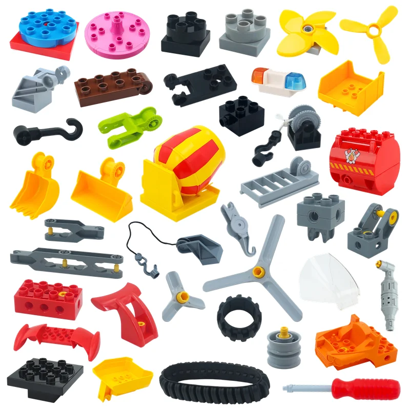 Big Building Blocks Traffic Mechanical Construction Accessories Compatible Large Brick Children Kid Science Educational Toy Gift