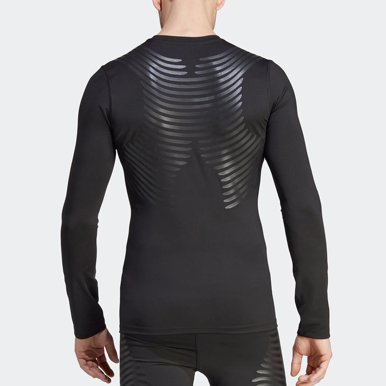 Adidas genuine new men's training sports tight fitting long sleeved round neck T-shirt HS9814