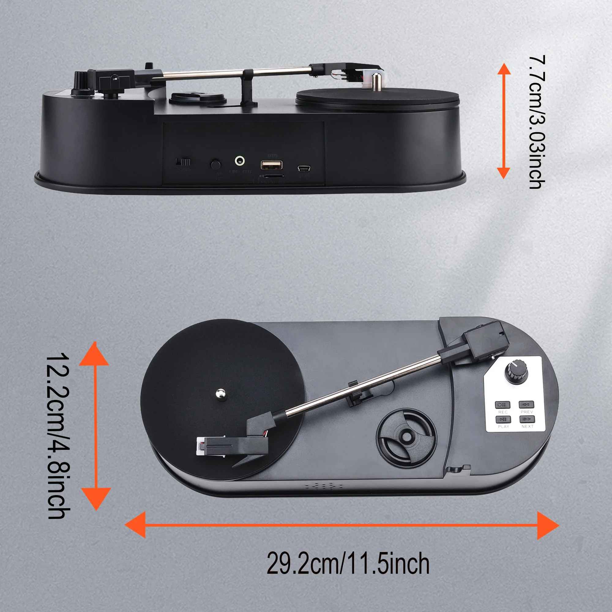 Mini Record Player conventer mini turntable 33/45， PRM Turntable to MP3 Converter ，Vinyl to MP3 Converter Turntable