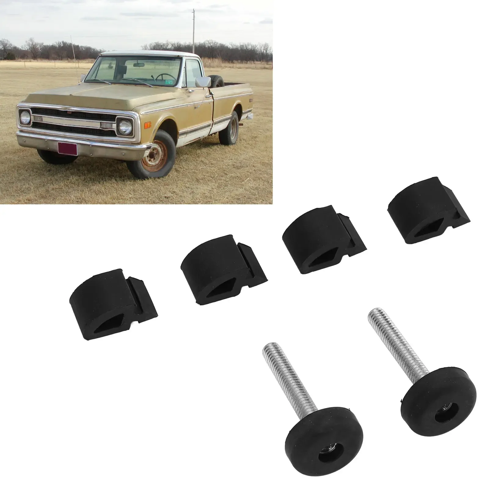Hood Bumper Stopper Stop Cushion Rubber Buffer Replacement For Chevy Truck 1967‑1972