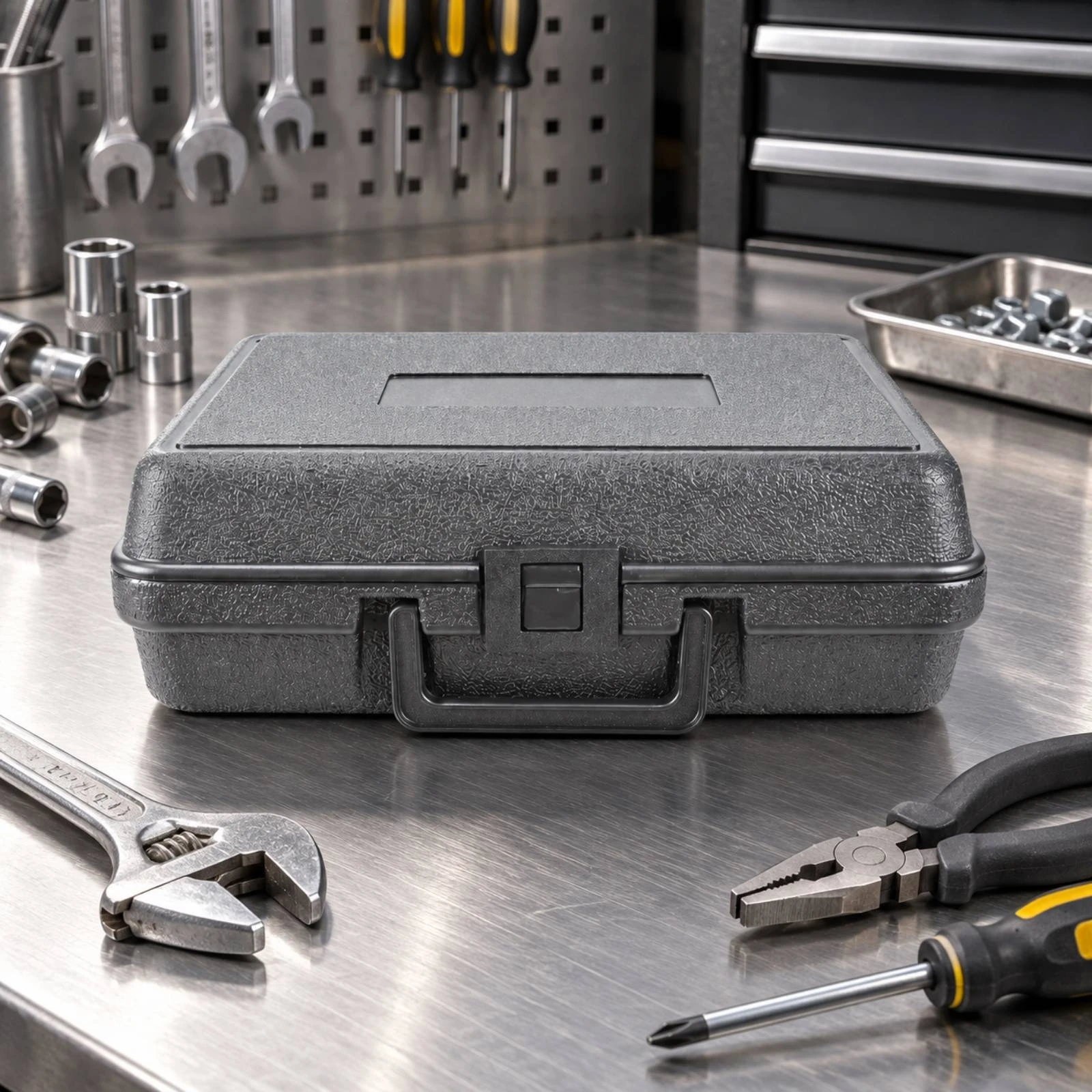 Handheld Hard-Shell Equipment Case Rugged Hard-Shell Tool Case Compact Shockproof for on the Move Storage, Workshop