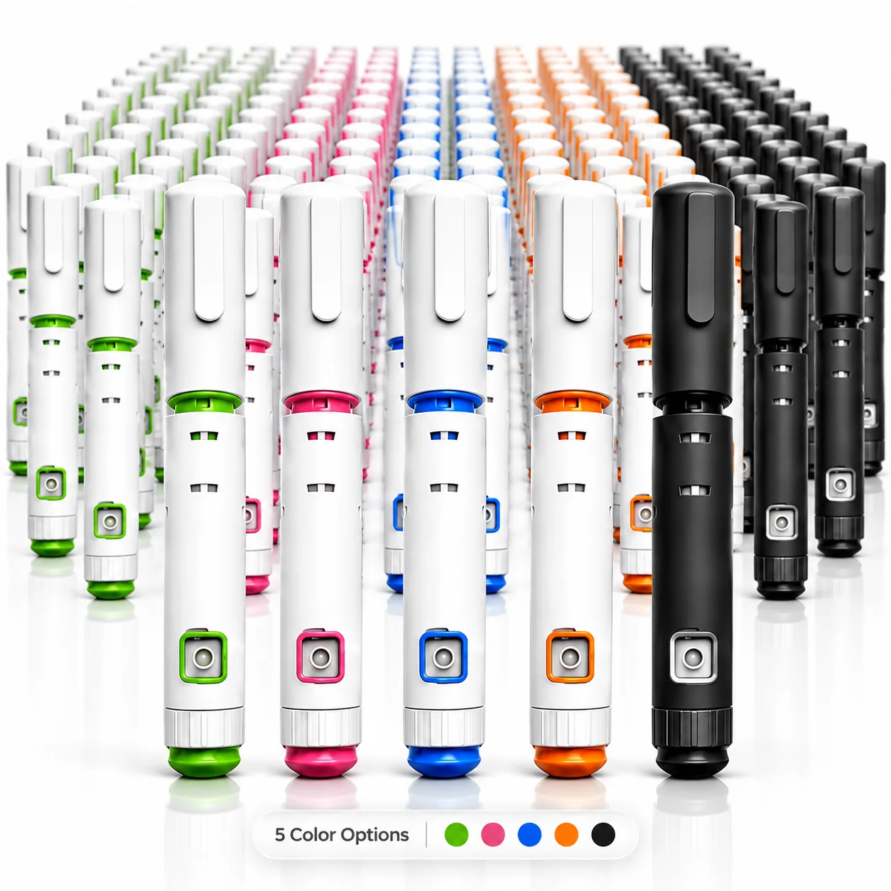 10/20/30/50PCS Magic Pen 60IU Disposable Adjustable Insulin Injection Pen 5 Colors Available Precise Dose Control