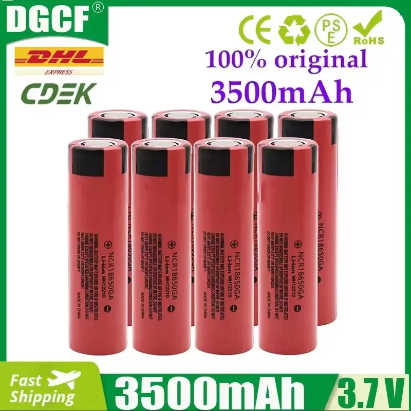 18650 NCR 18650 GA 3.7V 3500mAh Rechargeable Li-ion Battery 30A Discharge, for Toys Tools Flashlight Battery