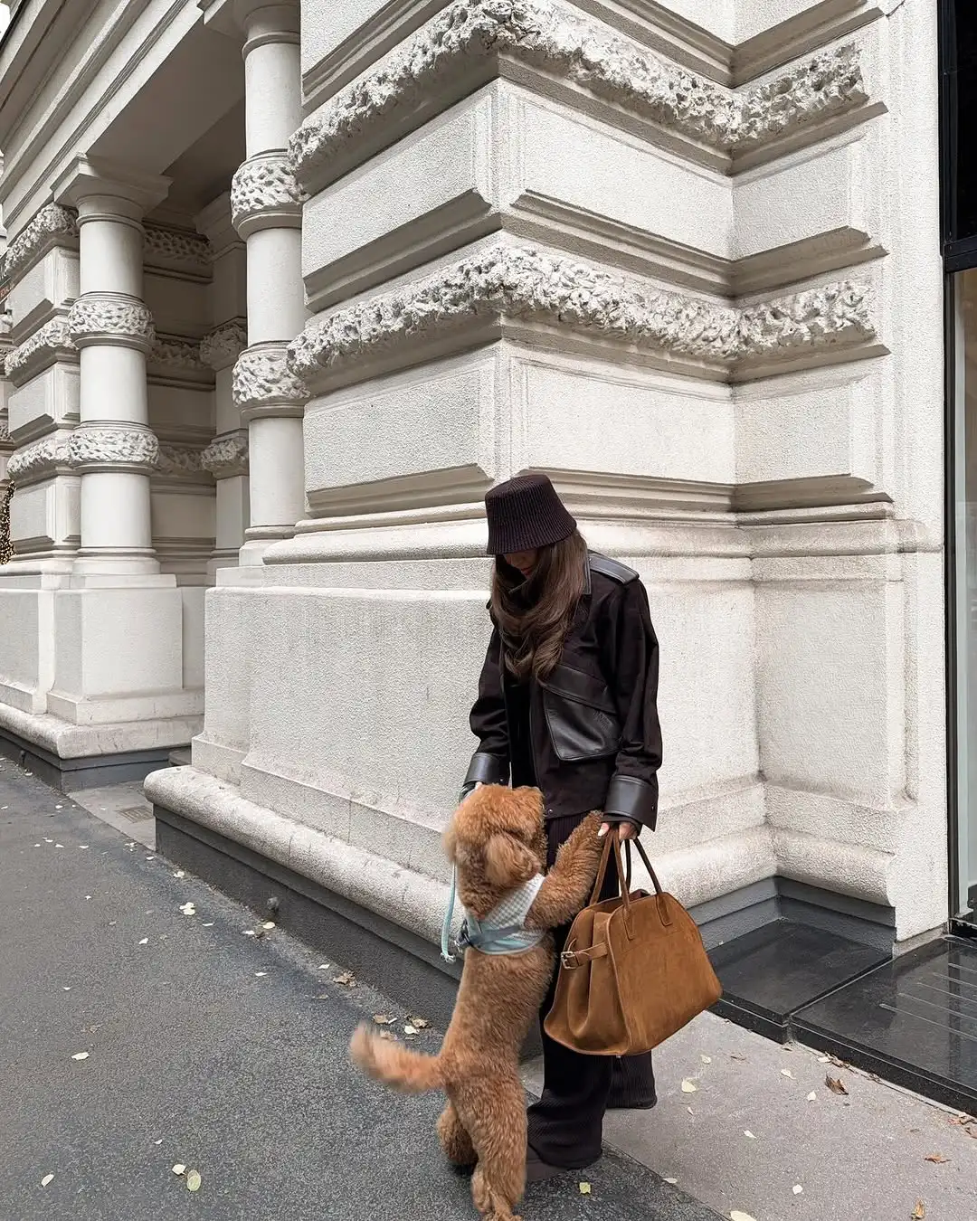 Women Solid Vintage Turn-down Collar Leather Jacket Stand Collar Long Sleeve Zipper Loose Top Lady 2025 Winter Streetwear Coat