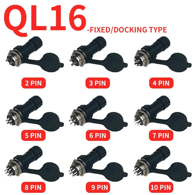 

5/10Sets QL16 GX16 Plastics M16 Aviation Plug Anti Electric Shock Male Female Docking Panel Mounted Connector 2/3/4/5/6/7/8/9pin
