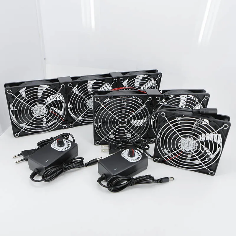 120mm 3000RPM 3 Lüfter 2-Lüfter-Set Kühlleistung 12cm 12025 DC 12V für Maschinengehäuse Workstation-Schrank Kühler Server-Lüfter