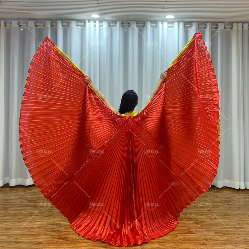 Isis Wings Egyptian Belly Dance Wings Carnivals Festivals Cosplay Fairy Wings New Unique Two-color Stitching Dance Wings+Sticks