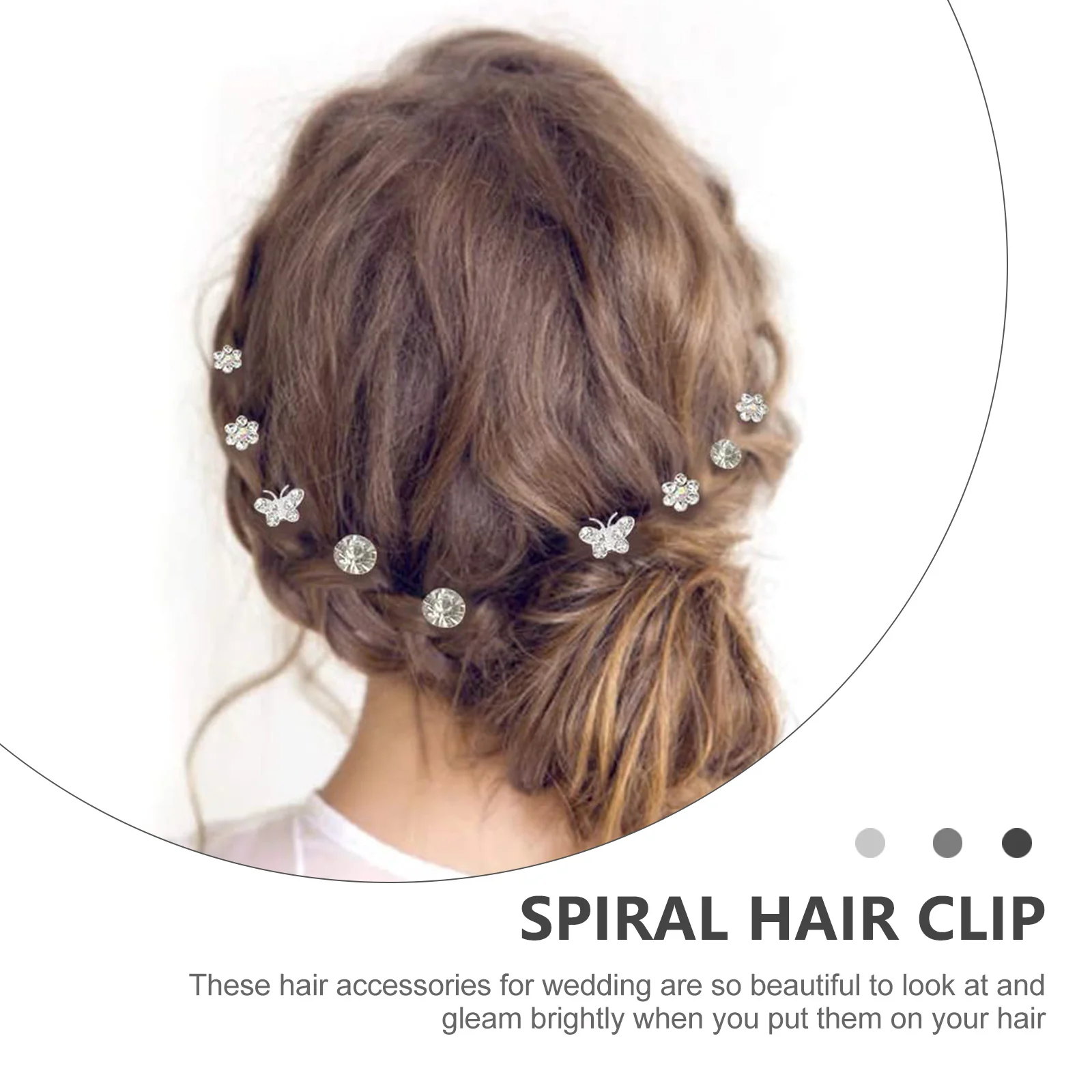 60 Pcs Spiral Hair Clips for Women Barrettes Silver Pearl Wedding Accessories Pin