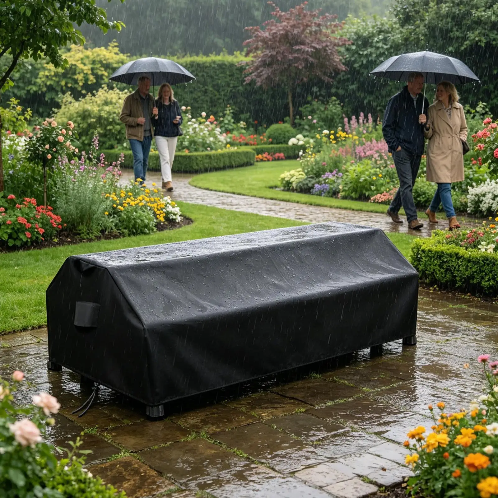 Camping Picnic Table Cover Waterproof Furniture Bench Protector Deck Table Protective Cover For Picnic Patio Deck Backyard