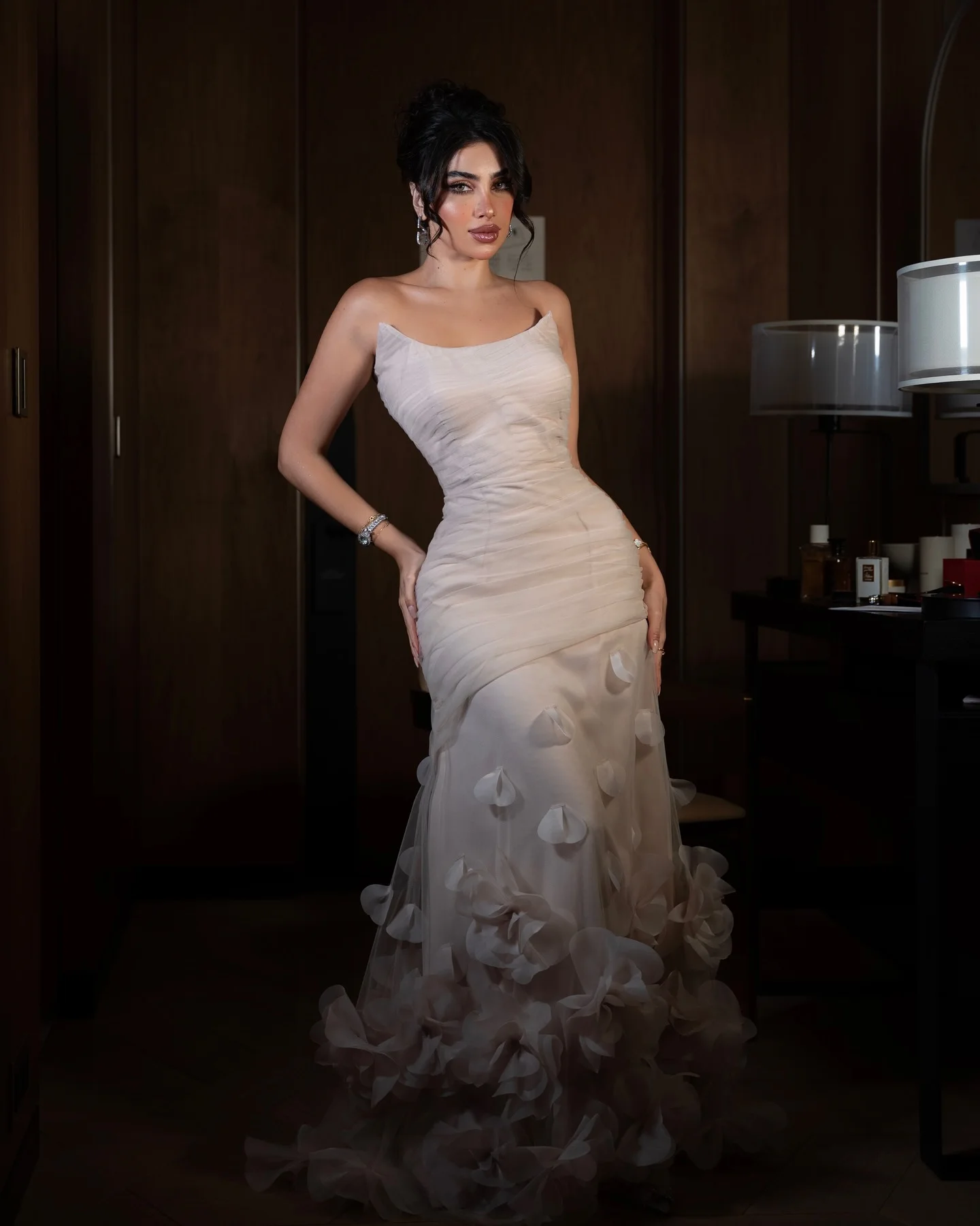 Robe de soirée trapèze personnalisée, sans bretelles, sans manches, élégante, formelle, délicate, sur mesure, robes d'occasion, robe de soirée moderne à la mode