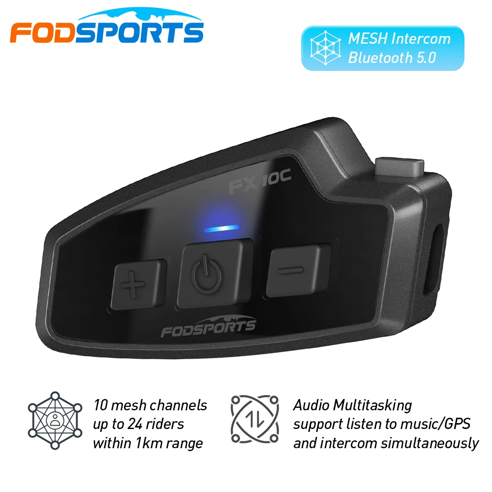 

Fodsports FX 10C Motorcycle Mesh Intercom Helmet Heaset Bluetooth Intercoms Rider Wireless Speaker Helmets Intercomunicador Moto