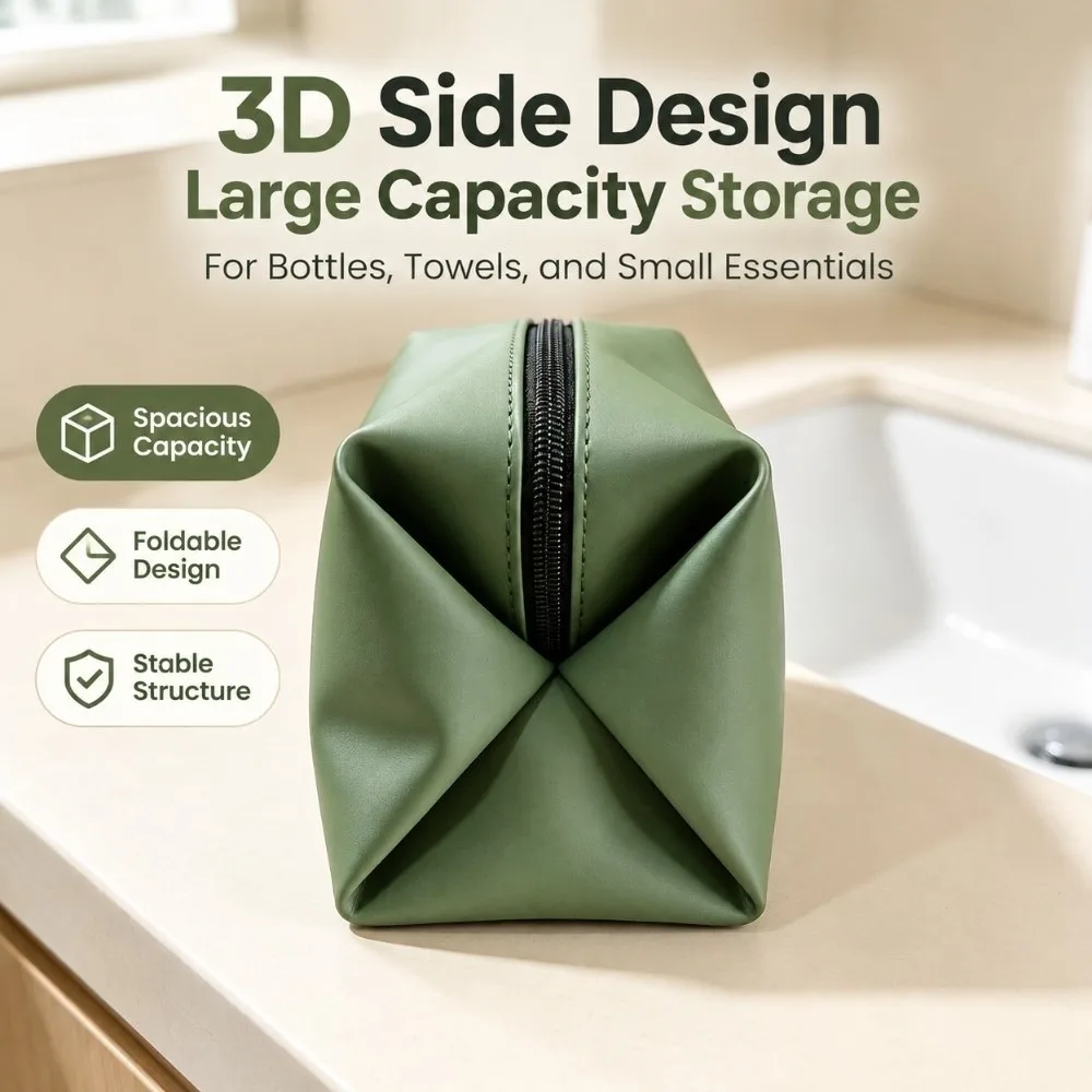 Waterproof Makeup Organizer Bag Portable Travel Toiletry Organizer Bag Large Capacity Versatile Cosmetic Storage Pouch