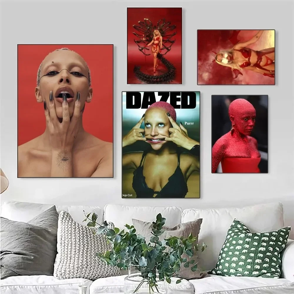 Scarlet Doja Cat Singer Poster No Framed Poster Kraft Club Bar Paper Vintage Poster Wall Art Painting Bedroom Study Stickers