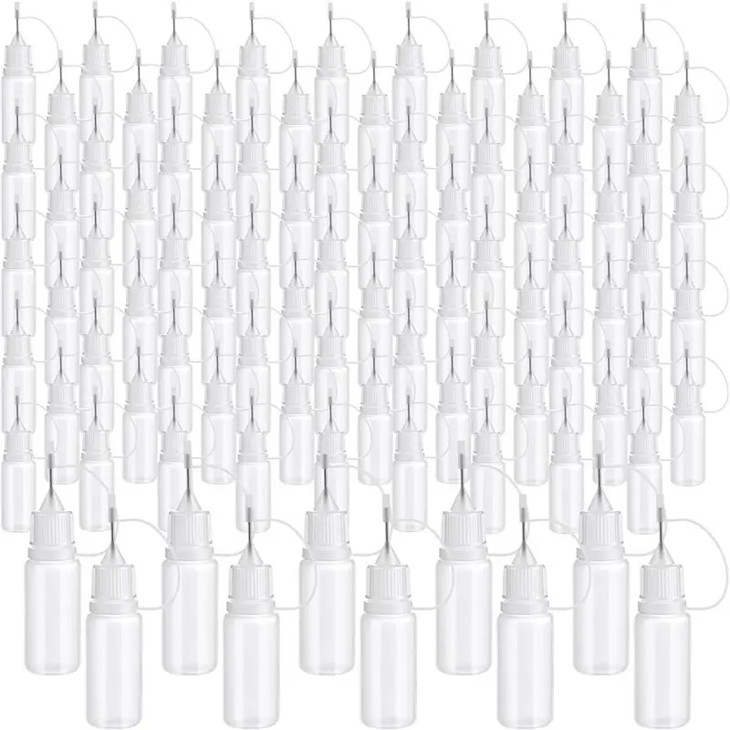 Top Sale Fine Tip Squeeze Glue 10 Ml/0.34 Oz Mini Needle-Precision Tip Applicator 100 Pcs For DIY Oil For Liquid Projects Craft