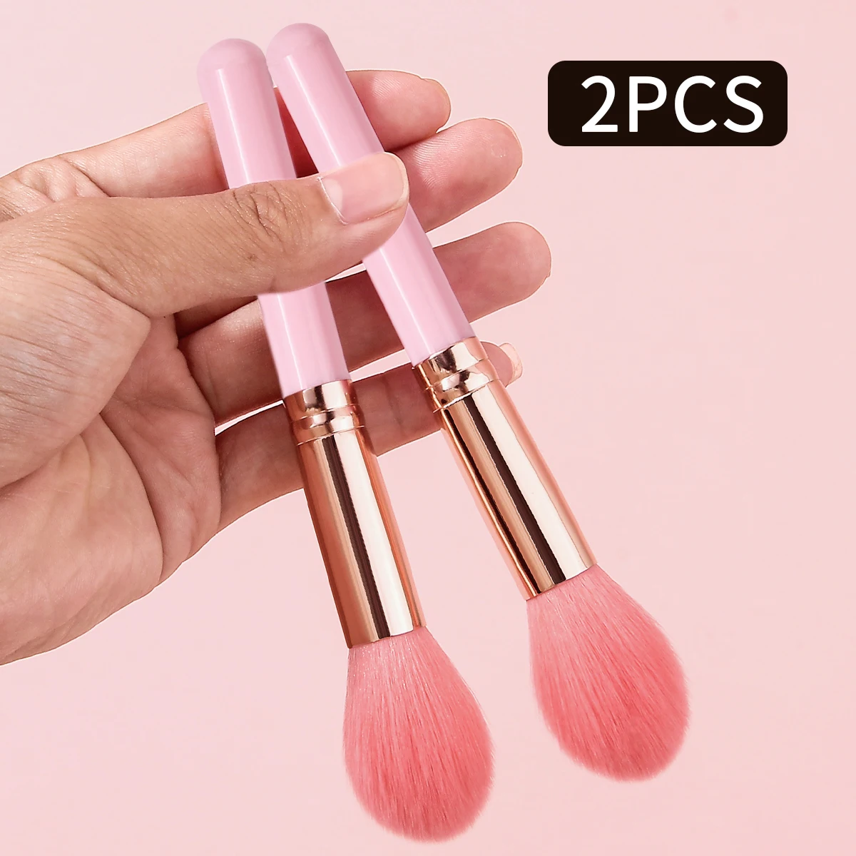 2-delige roze make-upborstel losse borstelborstel make-upborstel blushborstel multifunctionele borstel make-up artist's beauty tool