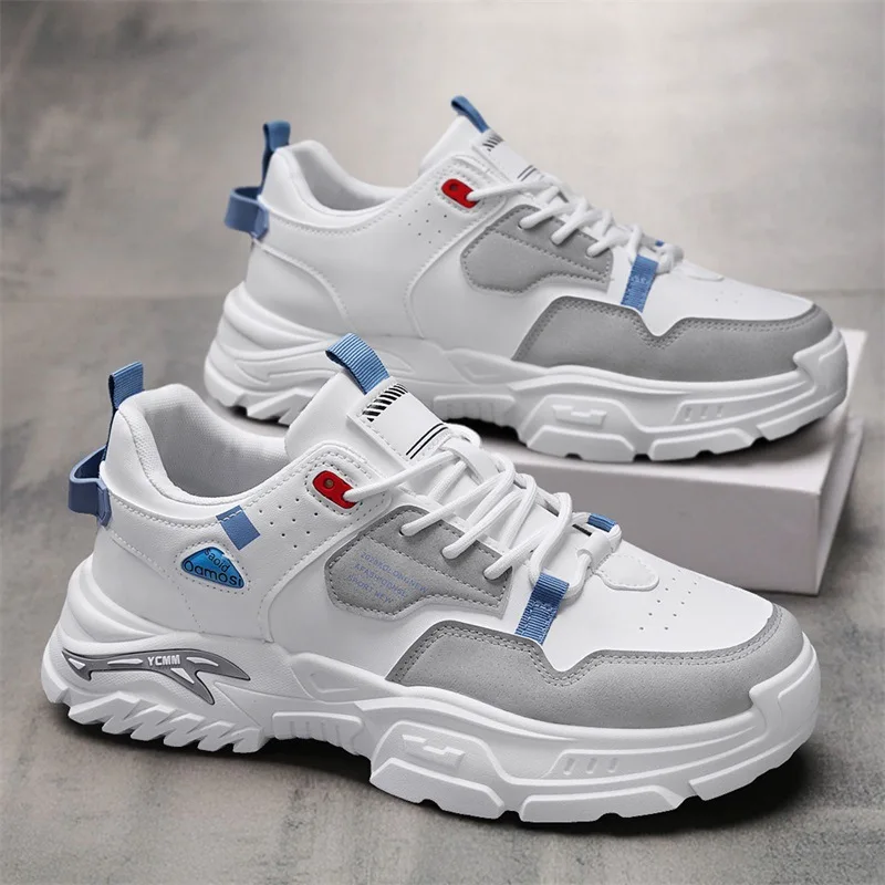 2026 Men's Spring Thick Sole Casual Sneakers Versatile Outdoor Running Shoes Comfortable Dad Sneakers