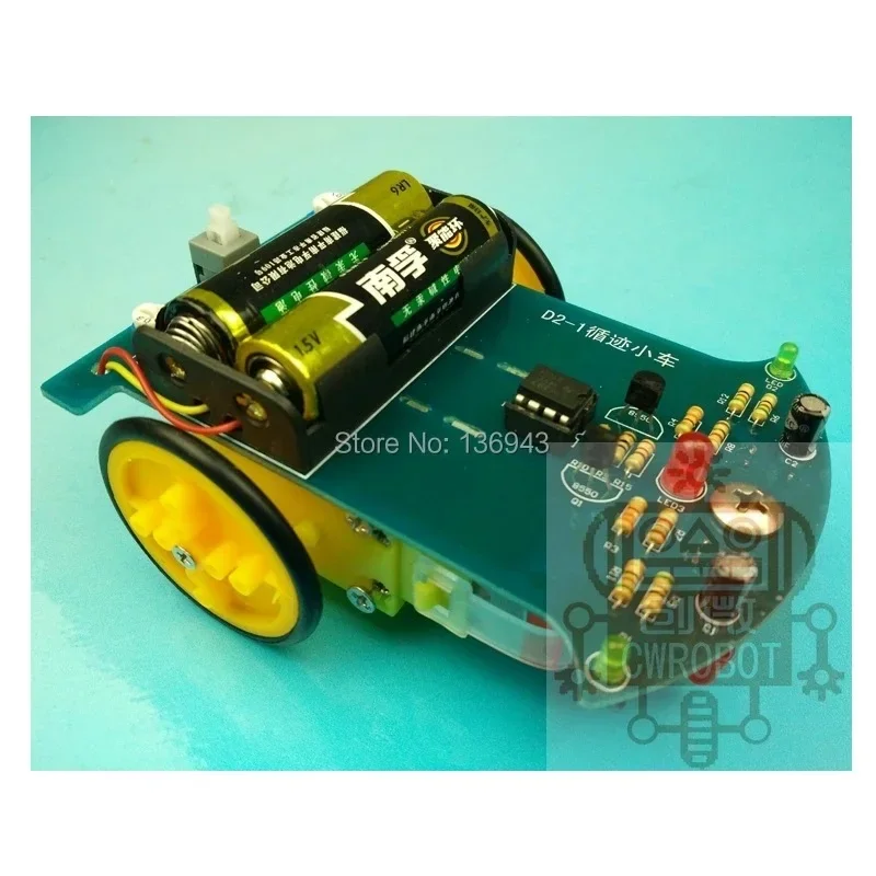 Analog Circuit Automatic Intelligent Tracking Car Electronic Kit Parts Electronic DIY Kit(without Battery)