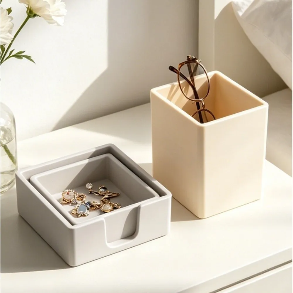 3Pcs/Set Practical Silicone Pen Holder Note Tray Desk Organizer Desktop Storage Box Space Saving Sticky Note Holder Home Office
