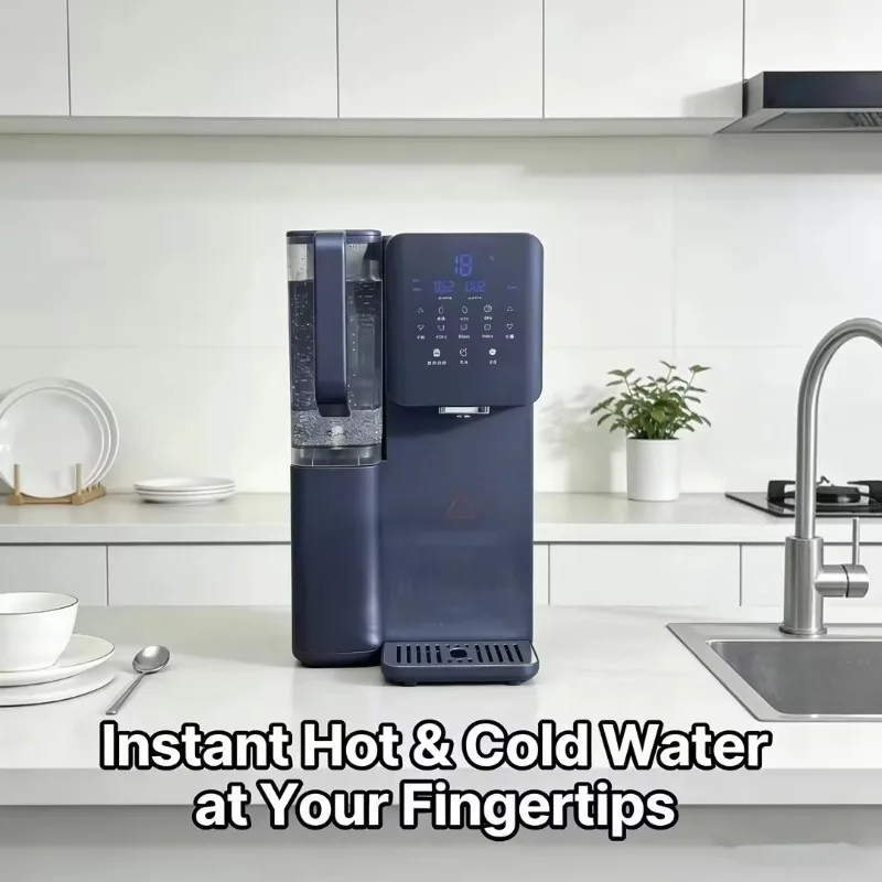 Electric Smart RO System Water Purifier Hot & Cold Desktop Water Dispenser Plastic Tank 2000W Countertop Household Hotel Use