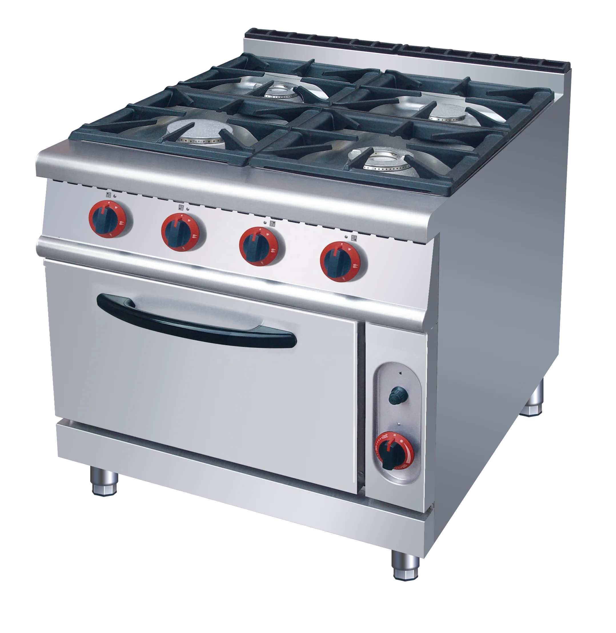 Gas Range with Oven Electric Gas 4-burner StainlessSteel Professional Luxury Kitchen Commercial FloorStanding Industrials