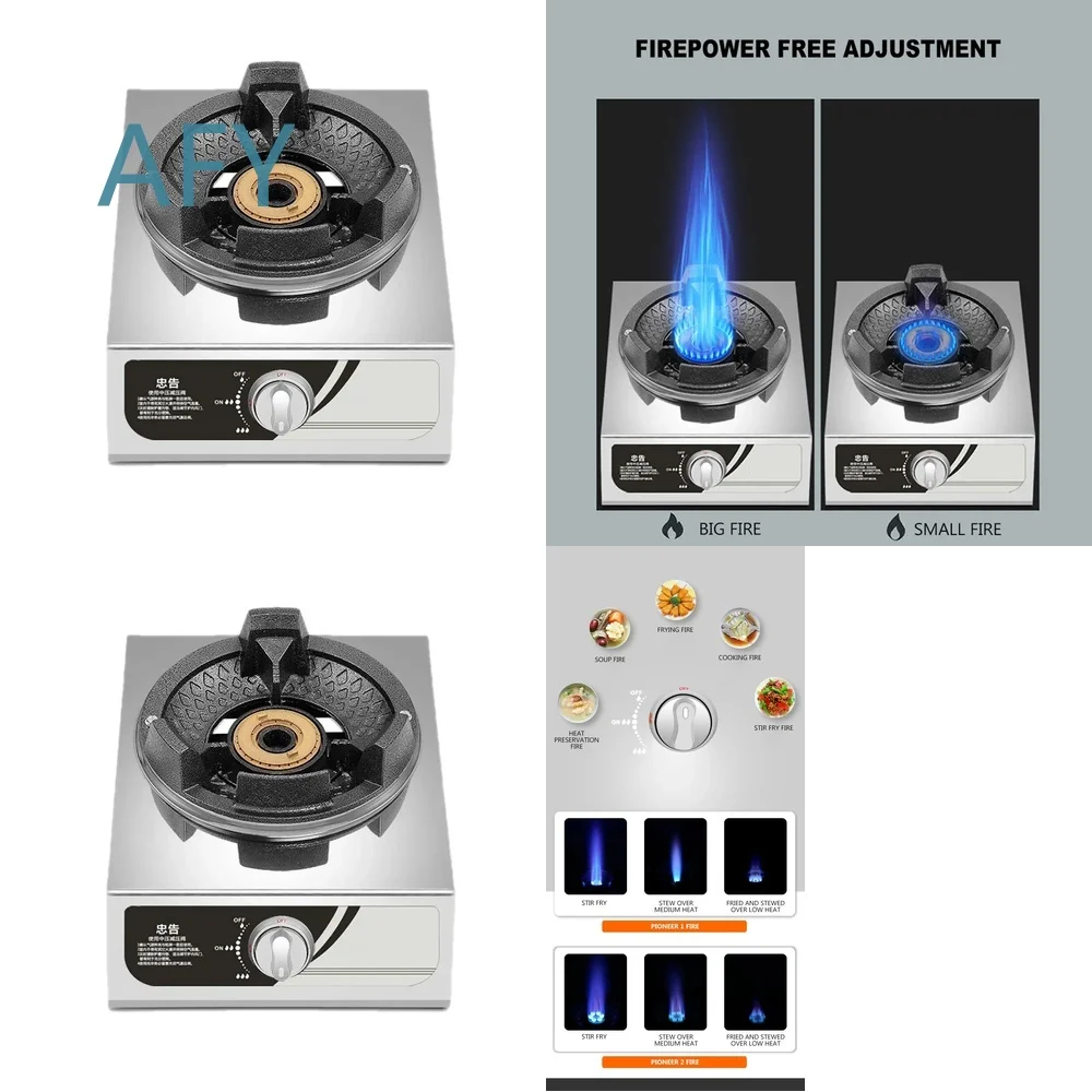 Single Burner Gas Cooktop for Kitchen Household Use Liquefied Petroleum Gas Stove Portable Hob Fire Cooker for Cooking