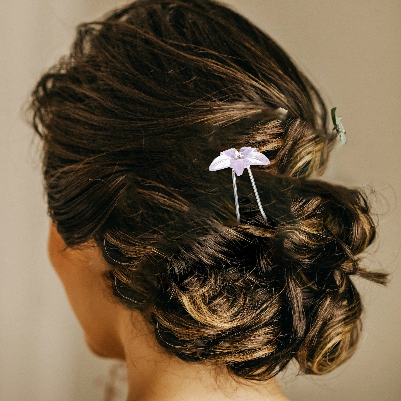 

10Pcs Rhinestone Flower Hairpins U Shaped Hairpins Bridal Hair Accessories Wedding Bride Hair Pins for Women Flower Hairpin