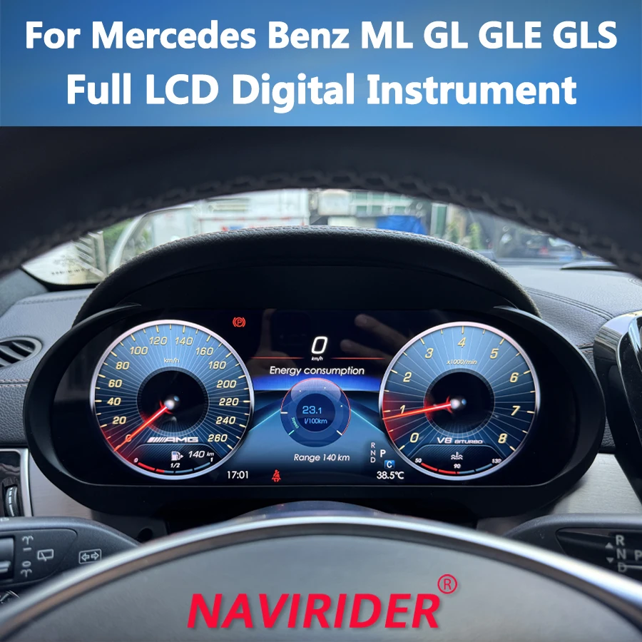 12.3inch LCD Dashboard Screen For Mercedes Benz ML GL GLE GLS W166 X166 2012-2019 Speedometer Instrument Upgrade Smart Cluster