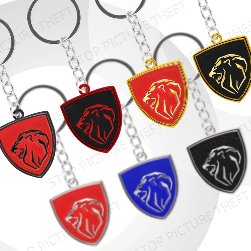 For Lion Head Emblem RCZ 107 106 206 208 207 301 406 408 508 3008 2008 5008 307 Car Keychain Badge Keyring Metal Key Chain Ring