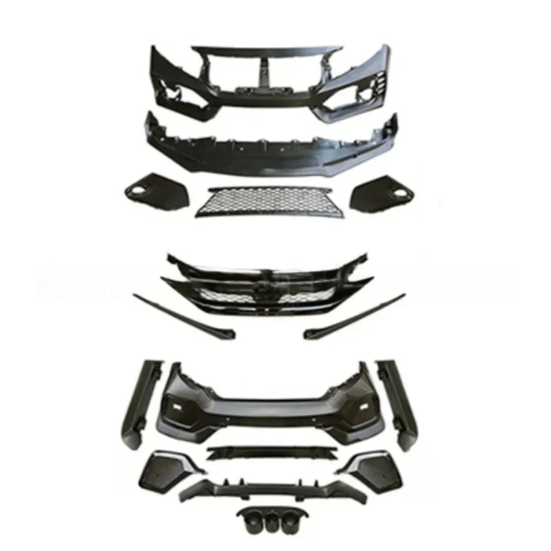 

High Quality New Style Body Kits Front Rear Bumpers Hatchback ‑ Sedan Typ Rr Exterior Upgr Auto Parts
