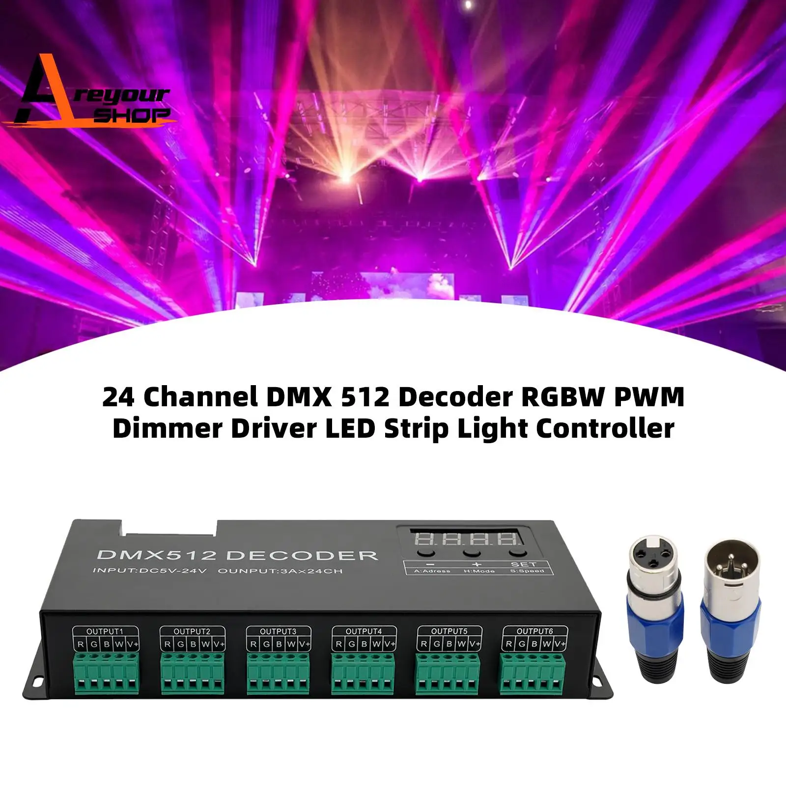 areyourshop-decoder-dmx-512-a-24-canali-rgbw-pwm-dimmer-driver-controller-per-strisce-led