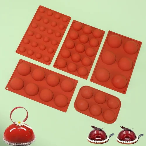 DIY 베이킹 푸딩 무스 초콜릿 케이크용 3D 볼 라운드 반구 실리콘 몰드, 몰드 주방 액세서리 도구 