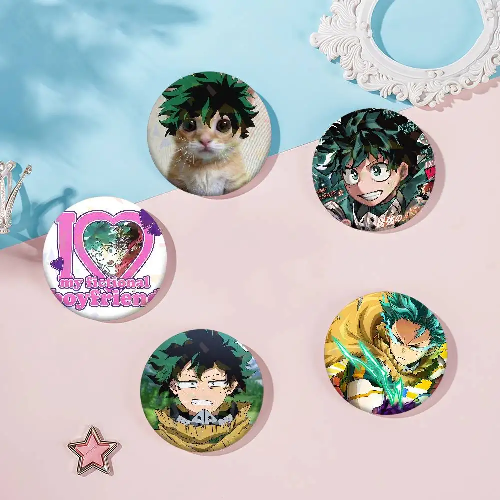 Anime P-PIzuku M-idoriya Cool Badge Set Glass Shine Brooches Lapel Backpack Costume Gifts Decoration Birthday