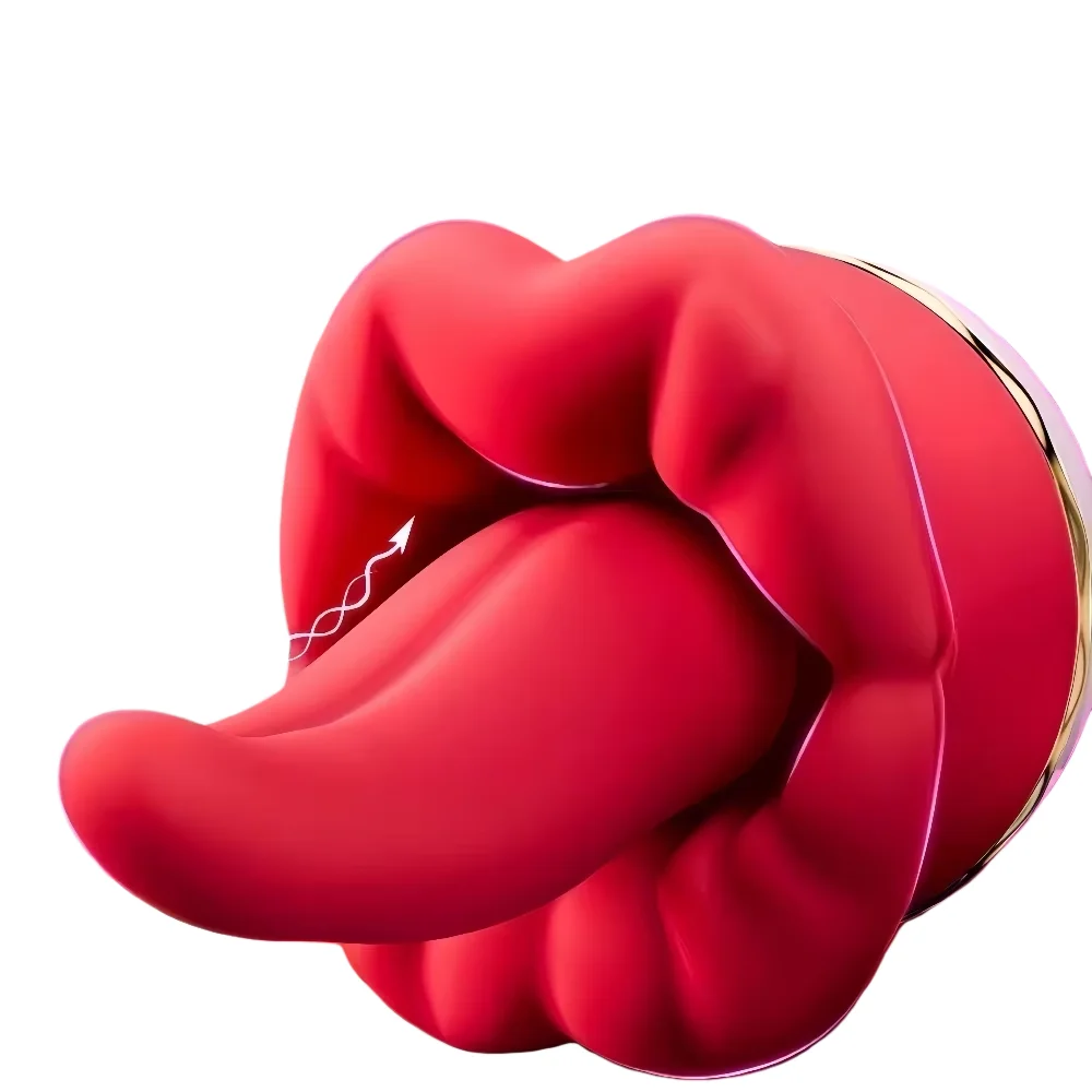 Tongue Licking Vibrator 4-in-1 Long Tongue Sucking Vibrator Clitoris Nipple G Point Anal Stimulator Climax Insertion Dildo