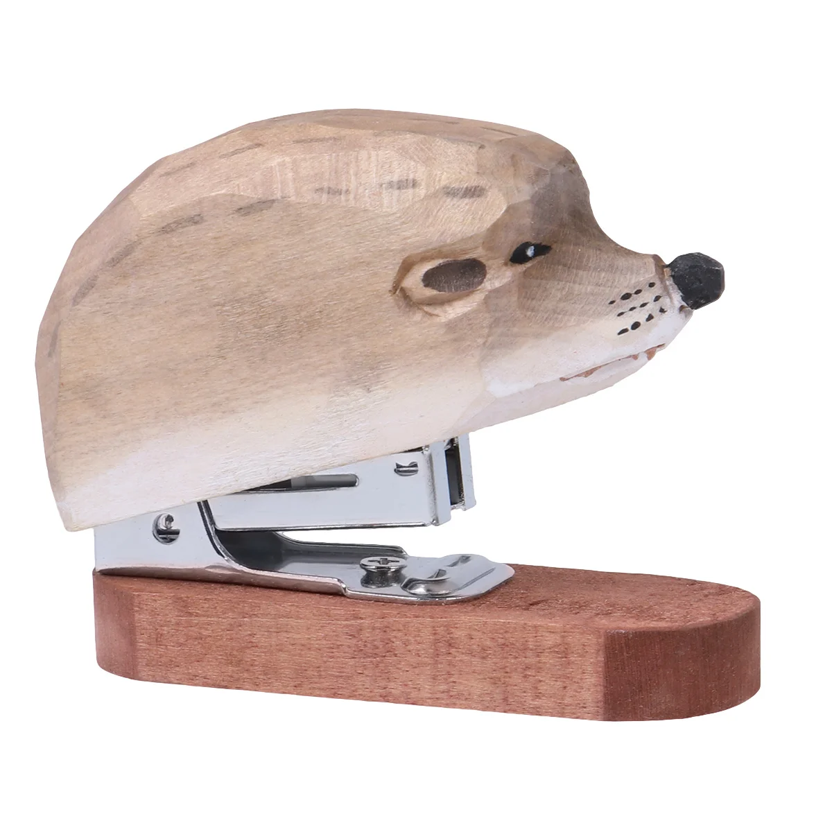 

Hedgehog Shape Wooden Stapler Portable Manual Book Sewer for School Office Student Stationery Supplies Compact Lightweight