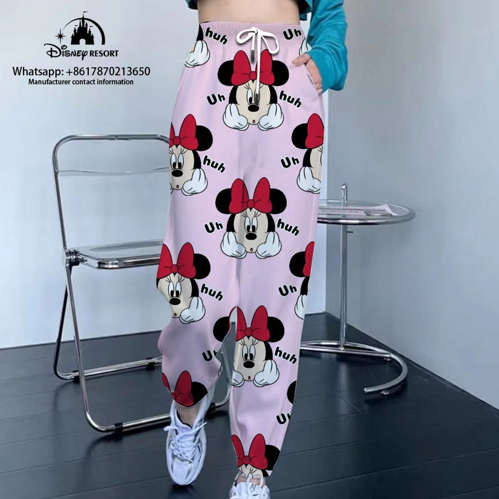 2024 Mickey Minnie Fall Hot Sale Kawaii Women\'s Fashion Casual Jogging Sweatpants Street Style Drawstring Pants y2k