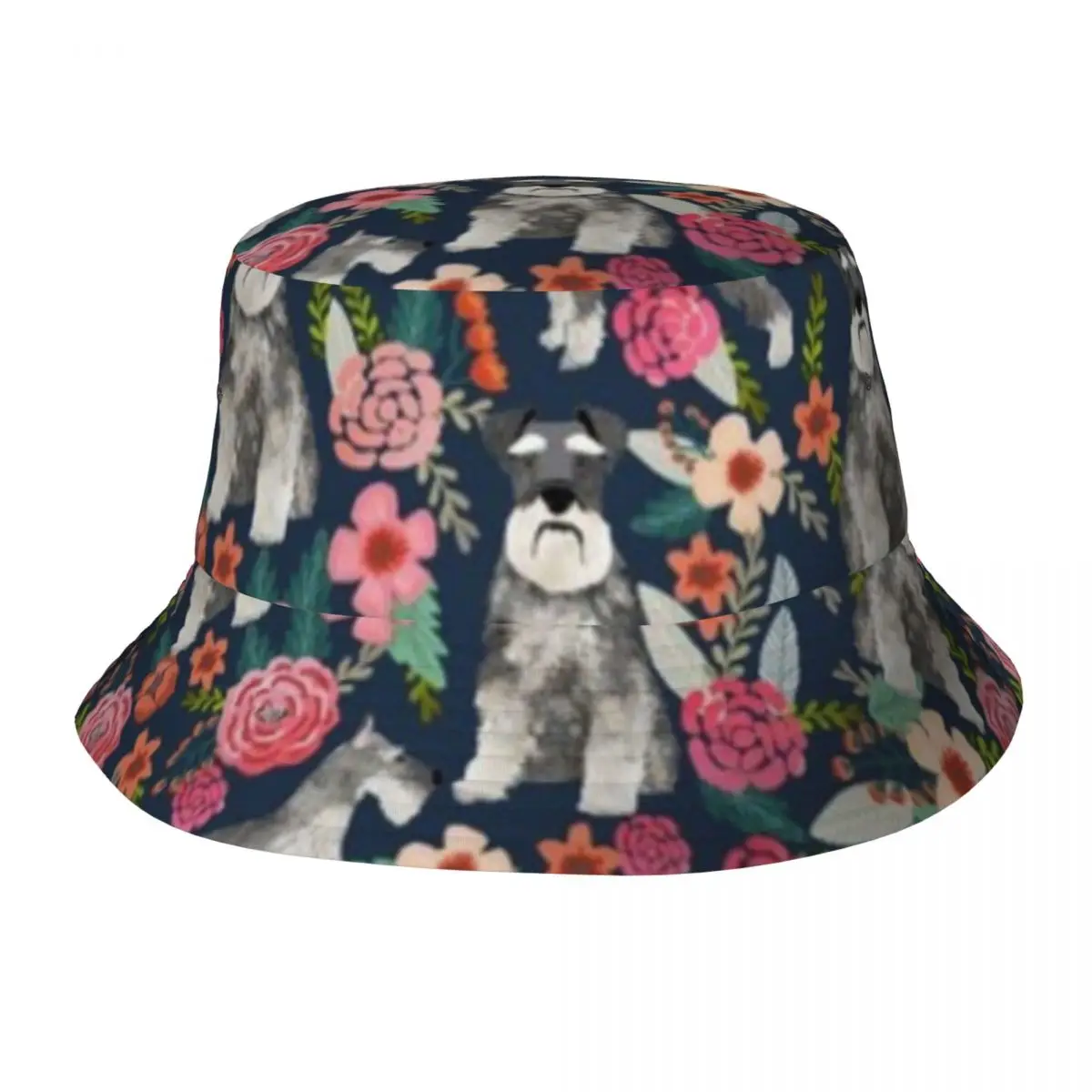 Fisherman Hat Unisex Bob Cap Basset Hound Dog Floral Hip Hop Gorros Panama