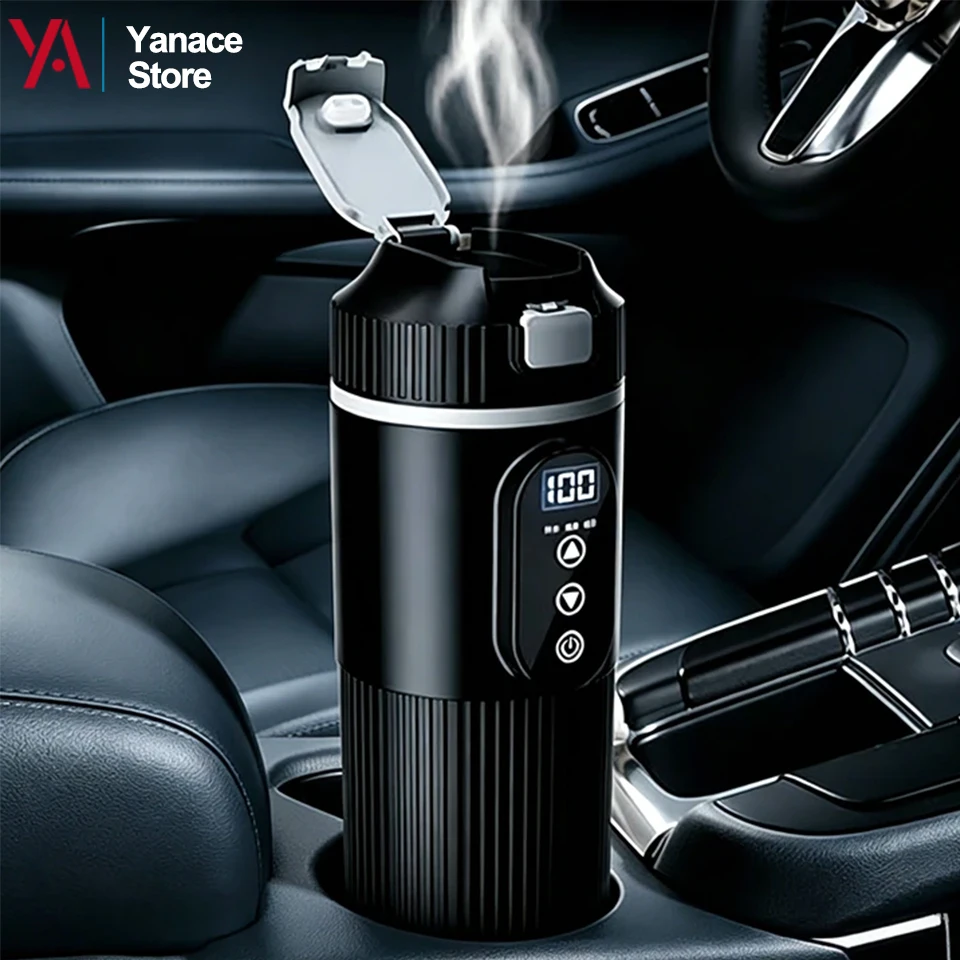 

500ml Car Heating Thermos Cup Adjustable Temperature Suitable for Heating Coffee Milk and Tea Ideal for Long-distance Driving