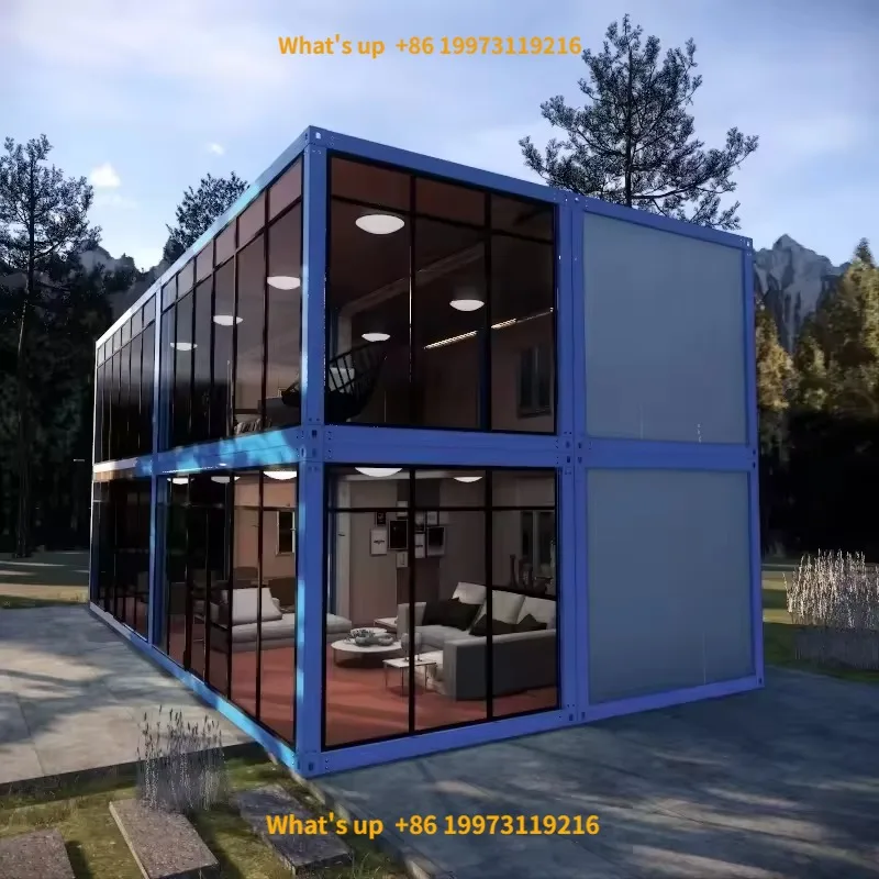 2026 Modern Design Prefab House Ready-Made All-Glass Container House Soundproof with Steel & Sandwich Panel for Mall Hotel Villa