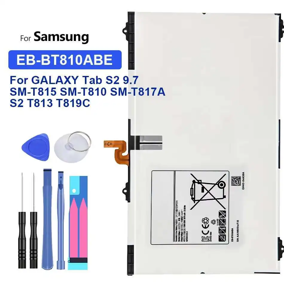 

Battery EB-BT810ABE EB-BT825ABE EB-BT725ABU 5870mAh-7040mAh For Samsung Galaxy Tab S2 9.7" S3 9.7 S5e 10.5 T720 SM-T825C SM-T810