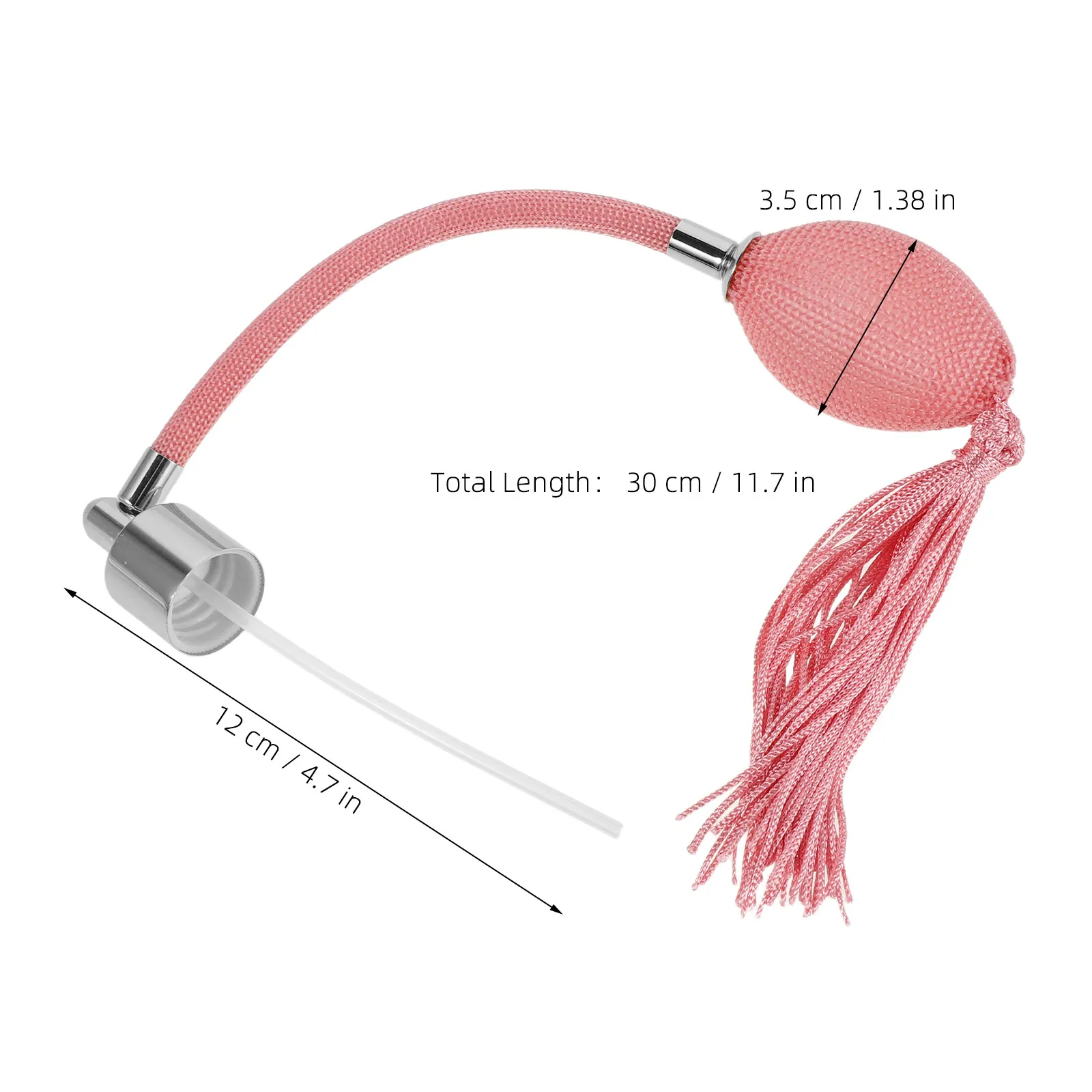 Rose Gold Perfume Atomizer Bulbs Long Tube Spray Nozzle Comfortable Grip Fine Mist Pump for Office Car Vanity