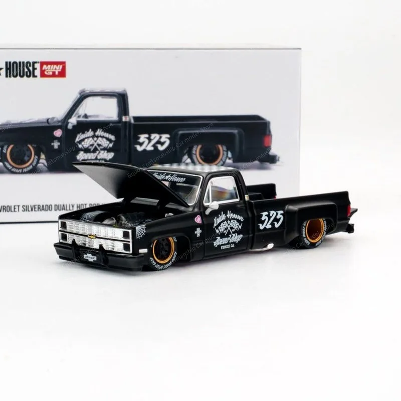 In stock MINI GT KAIDO HOUSE open cover 1:64 Chevrolet Silverado car model, toys for boys, holiday gifts