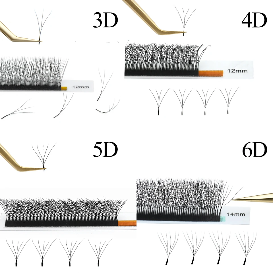 NAGARAKU pestañas automáticas en forma de W, abanicos premoldeados 3D 4D 5D 6D, extensiones de pestañas naturales, suaves, ligeras, llenas y densas 2